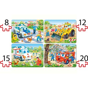 Castorland (B-04324) - "Lustige Fahrzeuge" - 8 12 15 20 Teile Puzzle
