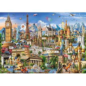 Educa (17697) - "Quer durch Europa" - 2000 Teile Puzzle
