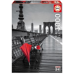Educa (17691) - "Roter Schirm auf der Brooklyn Brücke" - 1000 Teile Puzzle