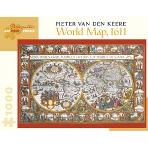 Pomegranate (AA902) - Pieter van den Keere: "World Map, 1611" - 1000 Teile Puzzle