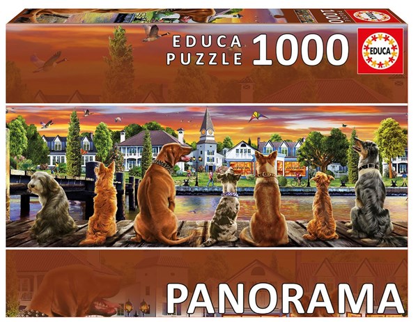 Educa (17689) - "Hunde auf dem Pier" - 1000 Teile Puzzle