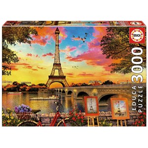 Educa (17675) - "Sonnenuntergang in Paris" - 3000 Teile Puzzle