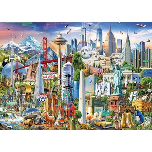 Educa (17670) - "Quer durch die USA" - 1500 Teile Puzzle