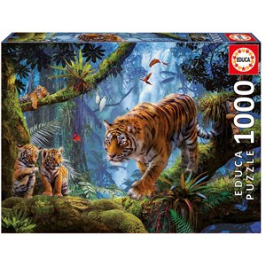 Educa (17662) - "Tiger auf dem Baum" - 1000 Teile Puzzle