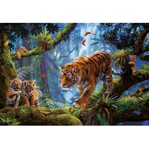 Educa (17662) - "Tiger auf dem Baum" - 1000 Teile Puzzle