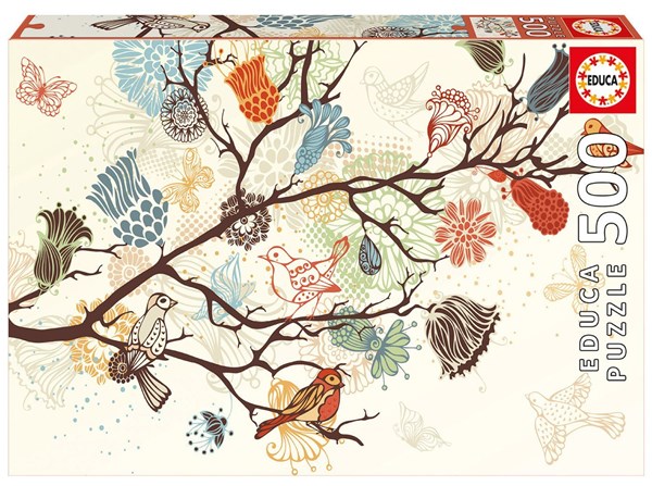 Educa (17646) - "Buntes Vogeltreiben" - 500 Teile Puzzle