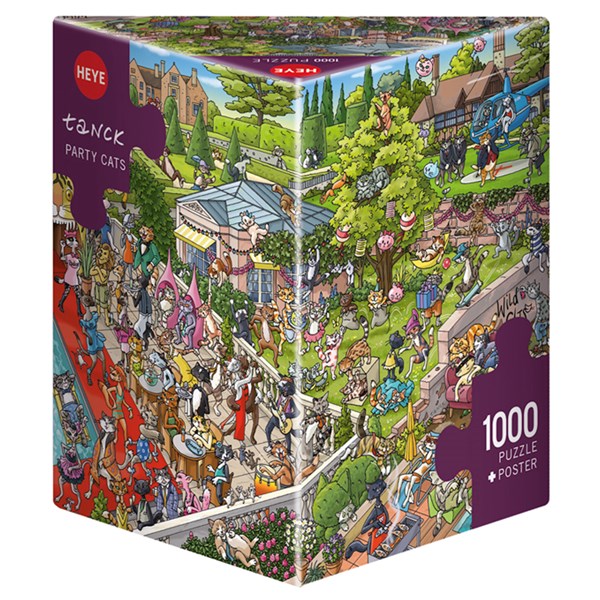 Heye (29838) - Birgit Tanck: "Party - Katzen" - 1000 Teile Puzzle