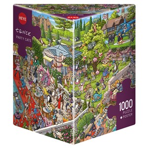 Heye (29838) - Birgit Tanck: "Party - Katzen" - 1000 Teile Puzzle