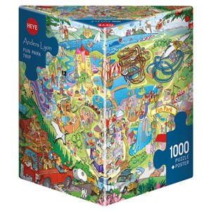 Heye (29837) - Anders Lyon: "Ausflug zum Freizeitpark" - 1000 Teile Puzzle