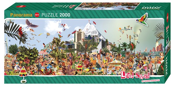 Heye (29824) - Sanda Anderlon: "Belebter Strand" - 2000 Teile Puzzle