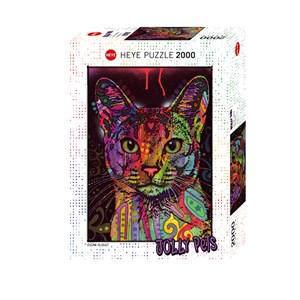 Heye (29810) - Dean Russo: "Farbiges Katzenporträt" - 2000 Teile Puzzle