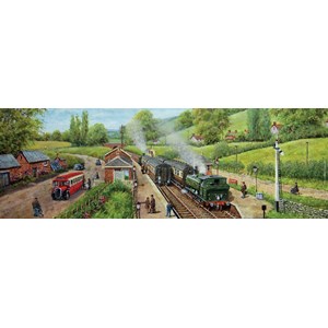 Clementoni (39324) - Peter Webster: "Auf dem Bahnhof" - 1000 Teile Puzzle
