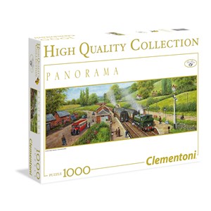 Clementoni (39324) - Peter Webster: "Auf dem Bahnhof" - 1000 Teile Puzzle