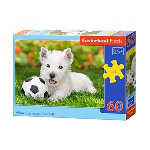 Castorland (B-06823) - "White Terrier and Football" - 60 Teile Puzzle