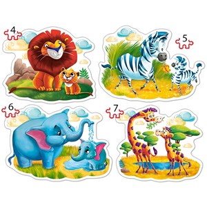 Castorland (B-04454) - "Animals of Africa" - 4 5 6 7 Teile Puzzle