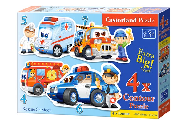 Castorland (B-04393) - "Rettungsfahrzeuge" - 4 5 6 7 Teile Puzzle