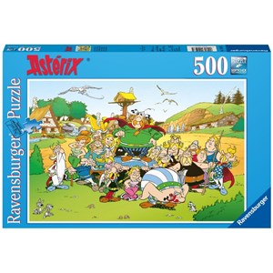 Ravensburger (14197) - "Asterix und Obelix, Asterix im Dorf" - 500 Teile Puzzle