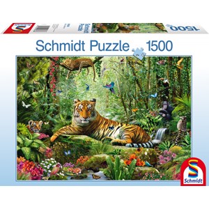 Schmidt Spiele (58188) - Adrian Chesterman: "Tiger-Dschungel" - 1500 Teile Puzzle