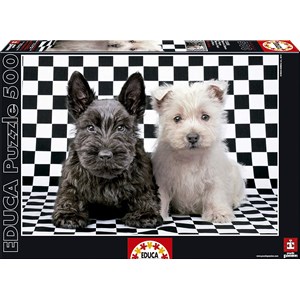 Educa (15508) - "Black and White Terriers" - 500 Teile Puzzle