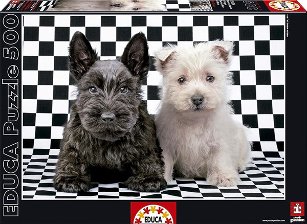 Educa (15508) - "Black and White Terriers" - 500 Teile Puzzle