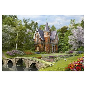 Educa (15519) - Dominic Davison: "Cottage Mit Kopfsteinpflasterbrücke" - 1000 Teile Puzzle