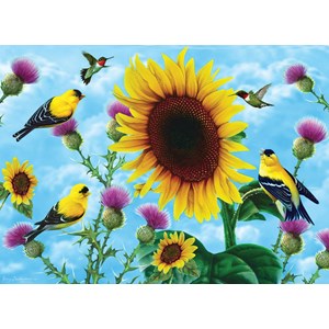 SunsOut (49038) - Jerry Gadamus: "Sunflowers and Songbirds" - 500 Teile Puzzle