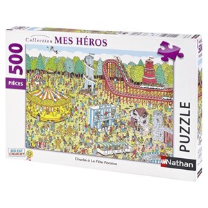 Nathan (87114) - "Wo ist Walter? Im Jahrmarkt" - 500 Teile Puzzle