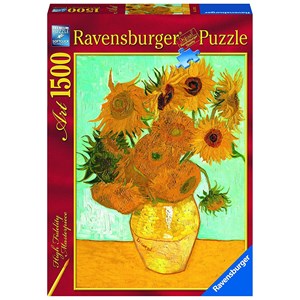 Ravensburger (16206) - Vincent van Gogh: "Vase mit Sonnenblumen" - 1500 Teile Puzzle