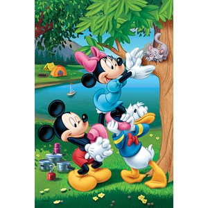 Trefl (17198) - "Donald Duck mit Mickey und Minni" - 60 Teile Puzzle
