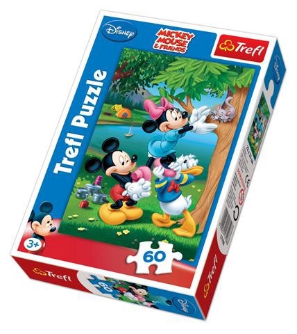 Trefl (17198) - "Donald Duck mit Mickey und Minni" - 60 Teile Puzzle