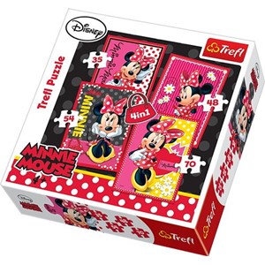 Trefl (34119) - "Minnie Mouse" - 35 48 54 70 Teile Puzzle