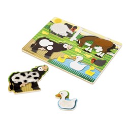 Melissa and Doug (4327) - "Farm Touch and Feel Puzzle" - 4 Teile Puzzle