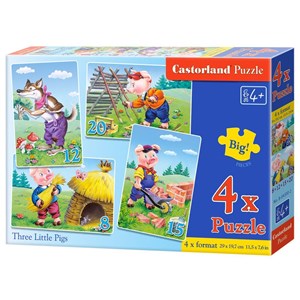 Castorland (B-04300) - "Die drei kleinen Schweinchen" - 8 12 15 20 Teile Puzzle