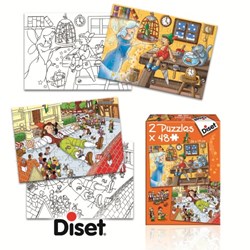Diset (69586) - "Pinocchio and Gulliver" - 48 Teile Puzzle