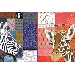 Jumbo (18585) - Eugen Stross: "Zebra und Giraffe" - 1500 Teile Puzzle