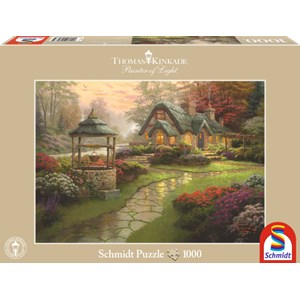 Schmidt Spiele (58463) - Thomas Kinkade: "Haus mit Brunnen" - 1000 Teile Puzzle