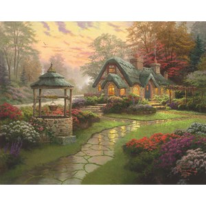 Schmidt Spiele (58463) - Thomas Kinkade: "Haus mit Brunnen" - 1000 Teile Puzzle