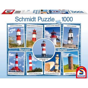 Schmidt Spiele (58187) - "The most beautiful lighthouses" - 1000 Teile Puzzle