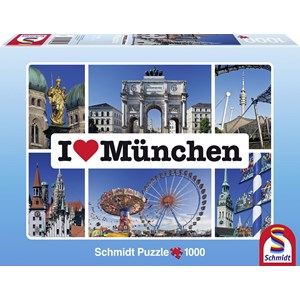 Schmidt Spiele (59284) - "I love München" - 1000 Teile Puzzle