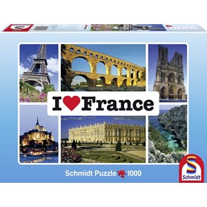 Schmidt Spiele (59282) - "I love France" - 1000 Teile Puzzle