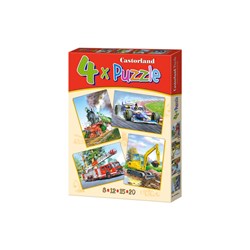 Castorland (B-04089) - "4 Vehicles" - 8 12 15 20 Teile Puzzle