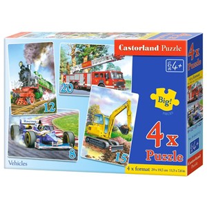 Castorland (B-04089) - "4 Vehicles" - 8 12 15 20 Teile Puzzle