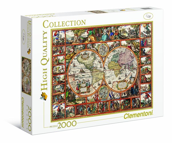 Clementoni (32551) - "Map of the ancient world" - 2000 Teile Puzzle
