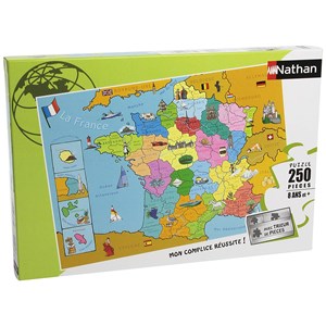Nathan (86933) - "Karte von Frankreich" - 250 Teile Puzzle