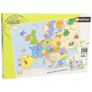 Nathan (86934) - "Map of Europe" - 250 Teile Puzzle