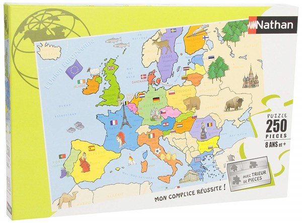 Nathan (86934) - "Map of Europe" - 250 Teile Puzzle