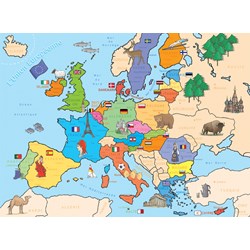Nathan (86934) - "Map of Europe" - 250 Teile Puzzle