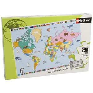 Nathan (86935) - "Weltkarte" - 250 Teile Puzzle