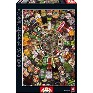 Educa (14121) - "Spiral of Cans of Beer" - 1500 Teile Puzzle