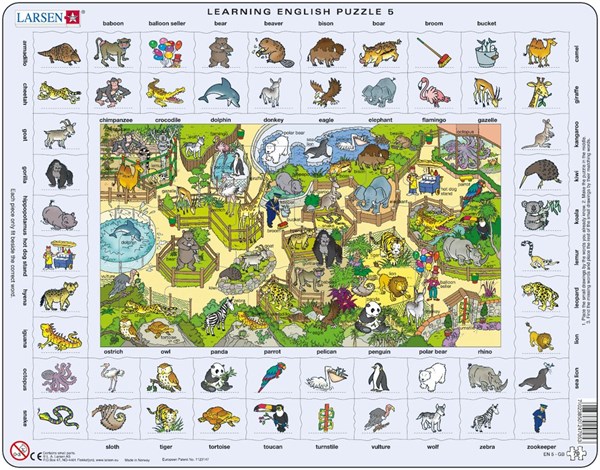 Larsen (EN5) - "Learning English at the Zoo" - 70 Teile Puzzle